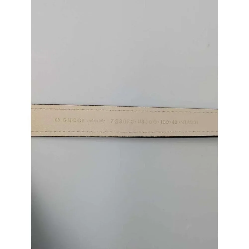 Gucci Women’s Blondie Ciny Interlocking Buckle Calfskin Belt Mystic White 100cm